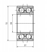 Ložisko do bubnu KNOTT 250x40 (72x39/h37), originál