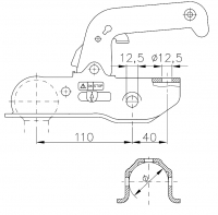 Tažná spojka WW 220 R-A pr. 45 mm, 2200 kg