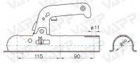 Tažná spojka WW 8-B pr. 60 mm, 800 kg