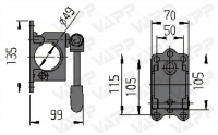 Držák opěrného kolečka 48 mm sklopná klička AL-KO