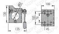 Držák opěrného kolečka 60 mm sklopná klička AL-KO