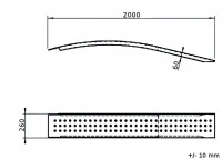 Nájezd hliníkový 2000/260 mm prohnutý (1000 kg na pár)