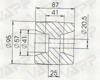 Rolna PROFI boční STOLTZ pr. 95x87 mm/pr. 20,5 mm, RP-44