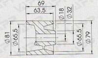 Rolna COMPACT boční pr. 81x69 mm/pr. 21,5 mm