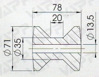 Rolna PROFI kýlová STOLTZ pr. 71x78 mm/pr. 13,5 mm, RP-33