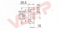 Chránič držáku rolny PROFI STOLTZ pr. 73,5x25,5 mm/pr. 13,5 mm