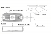 Svítilna zadní obrysová LED WAS W46/224, 12-24V  s odrazkou