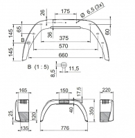 Blatník plast 14"/220 mm AL-KO BKS EA 220 černý