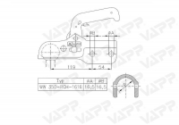 Tažná spojka WW 350 R-CH pr. 60 mm, 3500 kg, vrt. horizontálně 16,5 mm