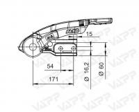 Stabilizátor AL-KO AKS 3504 s integrovaným zámkem a safety ball, vrtání 16,2 mm