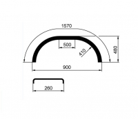 Blatník plast FT š.260 mm, d.900 mm černý