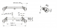 Náprava AL-KO Compact B 1200-6 (1350 kg) a=1400 mm, c=1850 mm, 2051AAA, 112x5