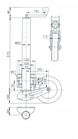 Kolečko opěrné automat. VK 60-BLH-255 SB 400 kg