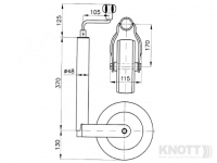 Kolečko opěrné KNOTT prům. 48 mm (nafukovací) 150 kg