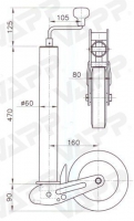 Kolečko opěrné automat. KNOTT ATK60 200x60 250 kg