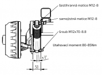 Tlumič k nápravě KNOTT (do 1800kg/1 náprava) montáž před kolo, modrý