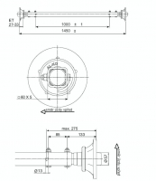 Náprava AL-KO Starr Plus LS (1500kg) a=1000 mm, c=1450 mm, 112x5