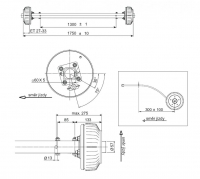 Náprava AL-KO Starr Plus BS (1500kg) a=1300 mm, c=1750 mm, 2051Ab, 112x5