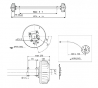 Náprava AL-KO Starr Plus BS (1500kg) a=1500 mm, c=1950 mm, 2051Ab, 112x5