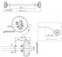 Náprava AL-KO Starr Plus BS (1800kg) a= 800 mm, c=1300 mm, 2361Ab, 112x5