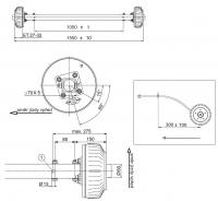 Náprava AL-KO Starr Plus BS (1800kg) a=1050 mm, c=1550 mm, 2361Ab, 112x5