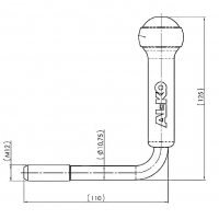 Klička držáku opěrného kolečka M12x110 mm (k brzdě 150V/200V)