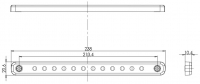 Svítilna brzdová doplňková LED nízká červená WAS W207/1395KR, 12-24V