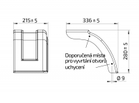 Blatník plast 10''/215 mm půlený AL-KO černý