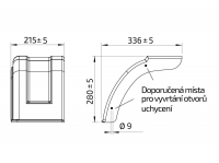 Blatník plast 10''/215 mm půlený AL-KO černý