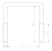 Třmen M10 80x 70 k držákům rezervy