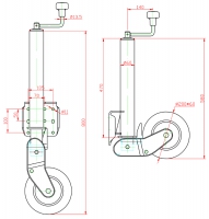 Kolečko opěrné automat. DTR 60 500 kg