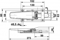 Závěr bočnic - přezka KNOTT 275 mm