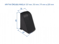 Krytka šroubu plastového madla 137 mm černá