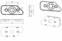 Držák obrysové LED svítilny Agados 26290 surface mount, levý