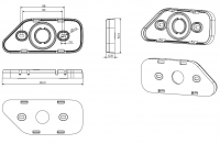 Držák obrysové LED svítilny Agados 26290 surface mount, pravý