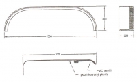 Blatník tandemový kombi š220 mm/d1530 mm s gumovým lemem (2.jakost)