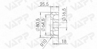 Chránič držáku rolny PROFI STOLTZ pr. 80,5x25,5 mm/pr. 16,5 mm