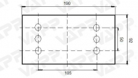 Držák opěrného kolečka 60 mm LB60 zasouvací (vrtání uvnitř)