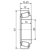 Ložisko kužel. SPORTJACHT 30204 (47x20/h15,25)