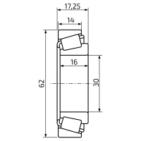 Ložisko kužel. SPORTJACHT 30206 (62x30/h17,25)