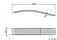 Nájezd hliníkový 2000/200 mm prohnutý (400 kg na pár)