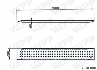 Nájezd hliníkový 2000/200 mm rovný (400 kg na pár)