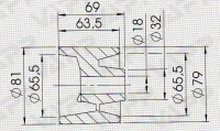 Rolna COMPACT boční pr. 81x69 mm/pr. 21,5 mm