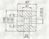 Rolna PROFI boční STOLTZ pr. 95x87 mm/pr. 20,5 mm, RP-44