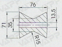 Rolna PROFI kýlová STOLTZ pr. 71x76 mm/pr. 13,5 mm, RP-33