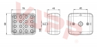 Svítilna mlhová zadní LED Fristom FT-040, 12-36V, kabel 2x0,75 mm