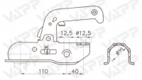 Tažná spojka Winterhoff WW 220 R-B, 2200 kg, 50 mm, H12V12