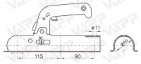 Tažná spojka Winterhoff WW 8-B, 800 kg, 60 mm, V10